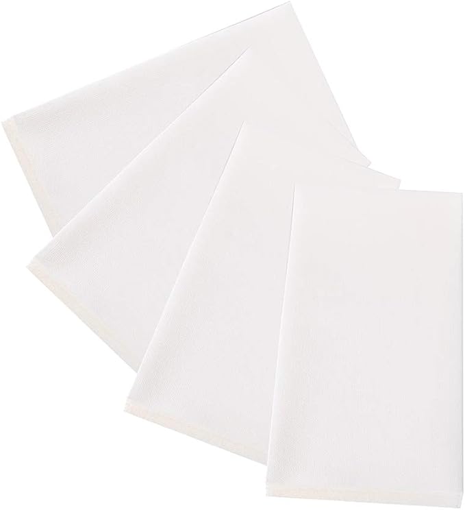 FOCUSLINE 480 Disposable Bathroom Napkins, Linen-Feel Paper Guest Towels, Soft and Absorbent Paper Hand Towels Party Napkins for Bathroom, Kitchen, Dinner, or Event, White, 12" x 17"