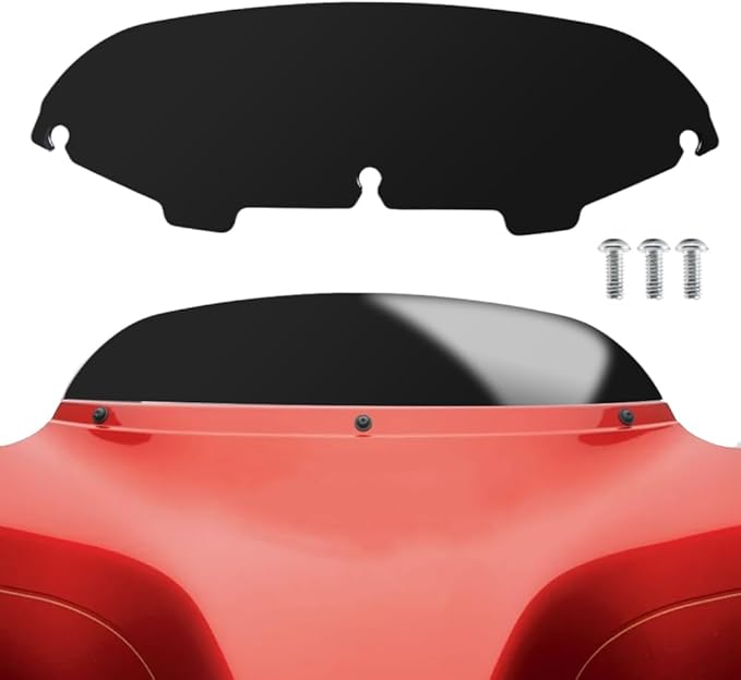 TSUNG 4.5" Black Round Windshield Batwing Windscreen Fit for 1996-2013 Touring-Style & Bagger-Style Motorcycles (Fit 96-13 Black, 4.5inch)