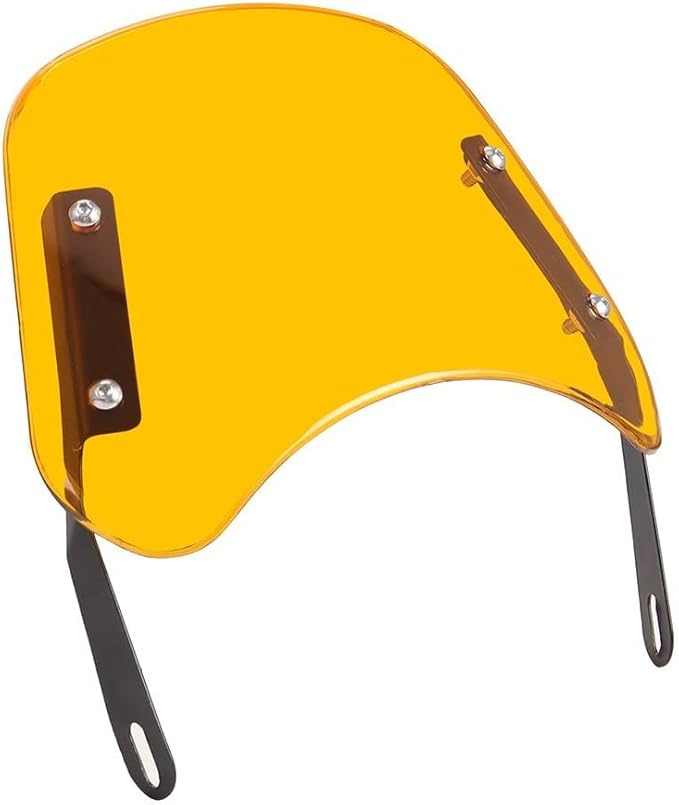 FABULETTA Motorcycle Windscreen Wind Deflector Front Flyscreen with Mount Bracket (yellow)