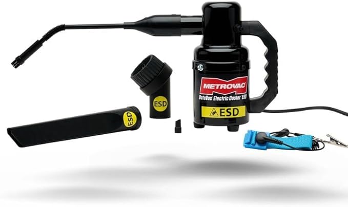 MetroVac DataVac ED-500-ESD Electric Air Duster | Antistatic Computer Air Blower for PC Cleaning with Accessories