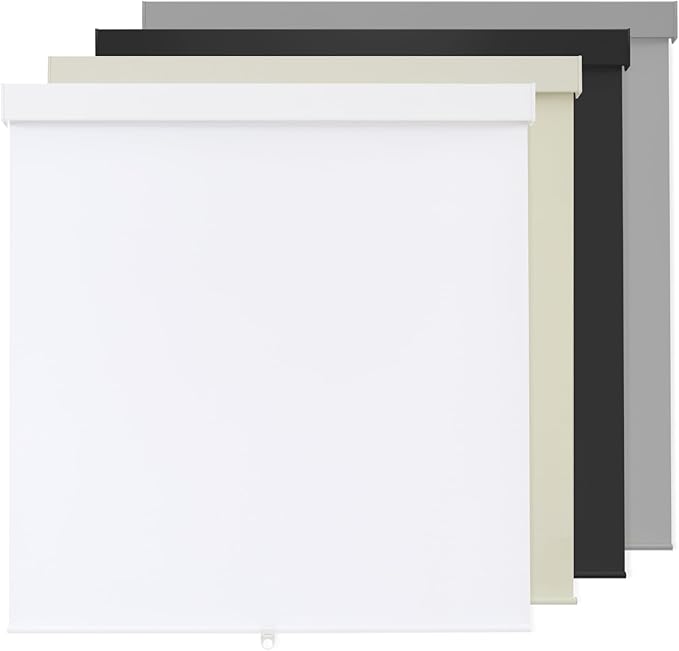 100% Blackout Roller Shades Cordless Blinds for Indoor Windows,Free-Stop Window Shades Pull Down,Thermal Insulated Fabric UV Protection,Blackout Window Guard Blinds for Home,Office,White,70" W x 72" H