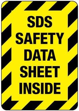 SDS Safety Data Sheet Inside Compliance - OSHA & ANSI Compliant Chemical Hazard & Chemical Warning Metal Tin Sign - 8x12 Inch