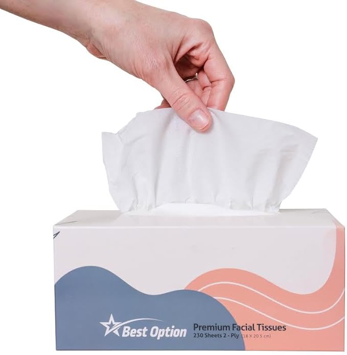 Soft 2-Ply Facial Tissue, White, 230-Count Box | Professional, Gentle and Durable | Great for Bathroom, Office, Business, School (2,760 Tissues, Bulk Pack of 12-Boxes)