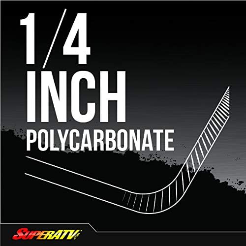 SuperATV Heavy Duty Full Windshield for 2010-2014 Polaris Ranger XP 800 / Ranger Crew / 2010-2016 Ranger XP 800 6X6 | 1/4" Clear Scratch Resistant Polycarbonate| Preinstalled Bulb Seal | USA Made