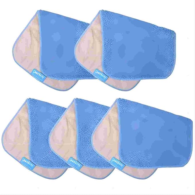 KEEPOW Microfiber Mop Cloth Refills Compatible with MR.SIGA Professional Microfiber Mop, Double Side use, Wet & Dry Mopping, Pack of 5