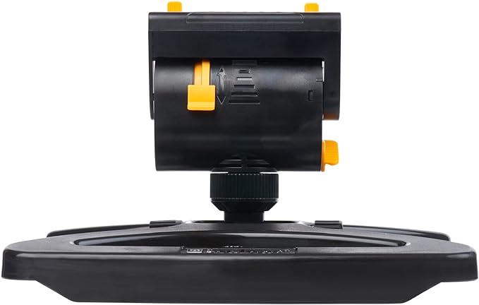 Melnor 65131AMZ MiniMax Turbo Oscillator Sprinkler, 4000 sq. ft., 4-Way Adjustable, Quick Connect Bundle, Black, Yellow
