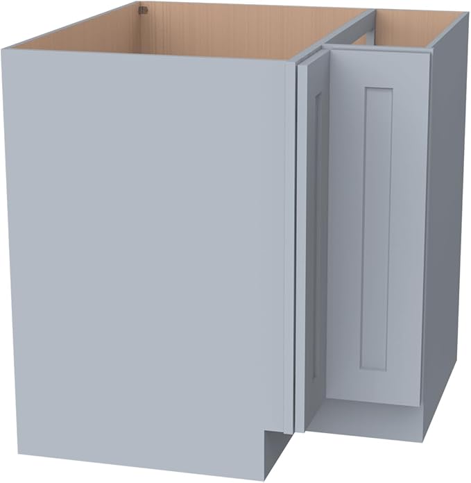 Kitchen Lazy Susan Corner Base Cabinet with Adjustable Shelf, Soft-Close Hinges, Solid Hardwood & Plywood Construction,Space-Saving RTA Storage Solution (SK-Grey, 33" W x 24" D x 34.5" H)