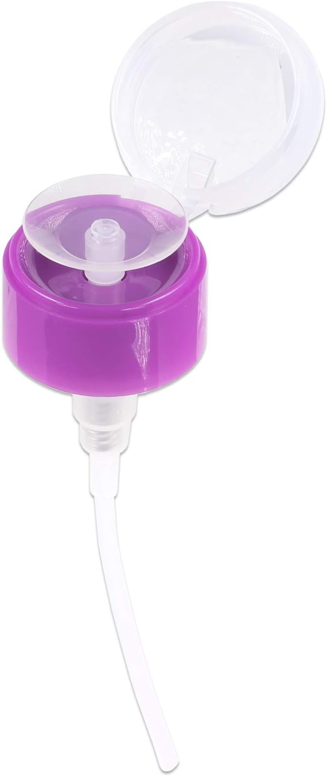 10oz Purple Push Down Pump Dispenser Empty Refillerble Bottle with Flip Top Cap - for Nail Polish, Travel, Cosmetics Packaging