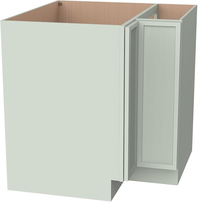Kitchen Lazy Susan Corner Base Cabinet with Adjustable Shelf, Soft-Close Hinges, Solid Hardwood & Plywood Construction,Space-Saving RTA Storage Solution (NT-Jade Green, 33" W x 24" D x 34.5" H)