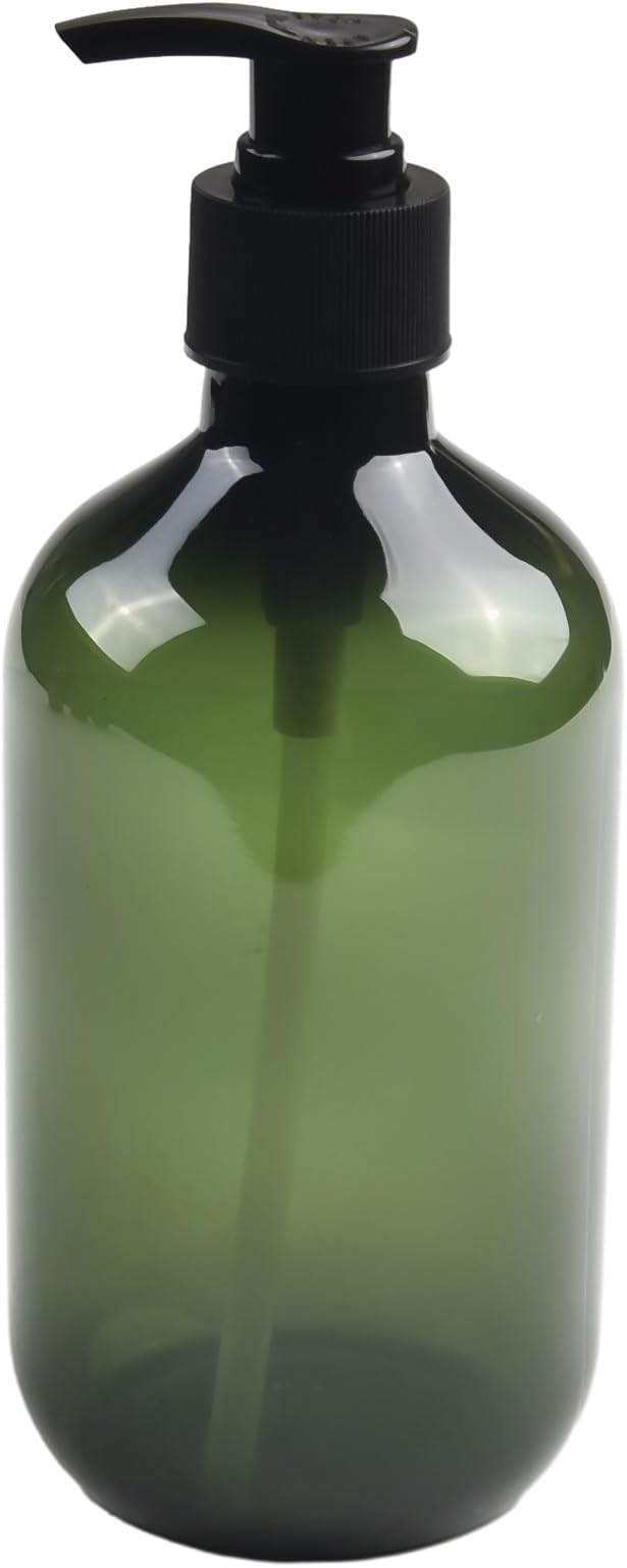Pump Bottle Dispenser 4 Pack 16Oz/500ml Empty Plastic Shower Refillable Dispenser Soap Shampoo Pump Dispenser Containers with Pump Multipurpose for Cosmetic Kitchen Bathroom