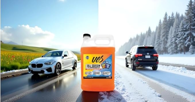 UCS Advanced All-Season Windshield Washer Fluid | Winter Protection to -27°F | 2-in-1 Bug Wash & Water Beading Technology | Streak-Free Visibility | Safe for Rain-Sensing Windshields | 1 Gallon