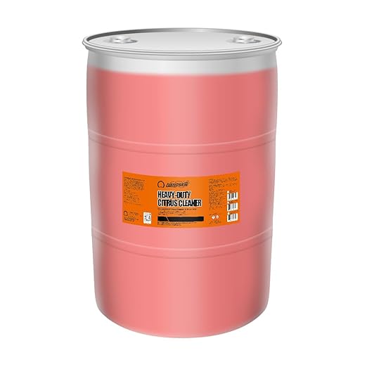 Nanoskin Heavy-Duty Citrus Cleaner & Degreaser Concentrate 55 Gallon, Low-Foam Solvent, Dilutes up to 1:32, Cuts Grease Tar Adhesives, Safe on Metal Concrete Engines, For Auto Detailing, Shop & Home