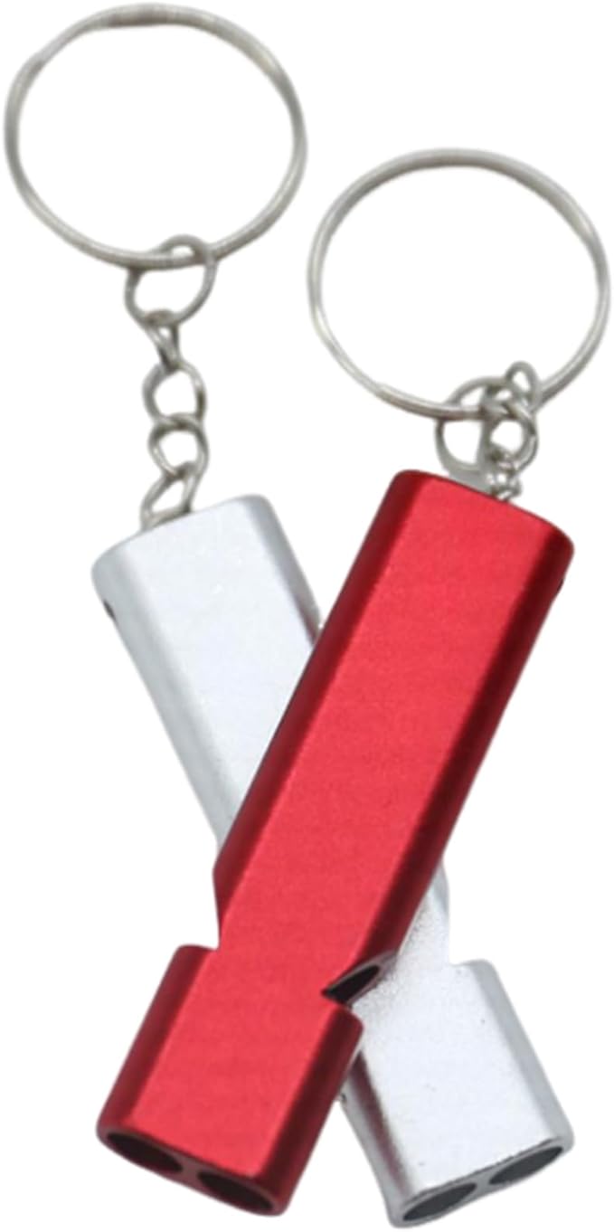 Emergency Whistle, 2Pack Safety and Rescue Whistle, with Lanyard Keychain, high pitched Dual Tube, Suitable for Outdoor Hiking, Camping, Rowing, Hunting, and Children's Rescue Signals