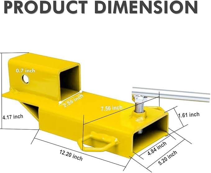 Fork Trailer Hitch Attachment, EBESTTECH 1PC 2" Forklift Ball Hitch Receiver Trailer Towing Adapter Attachment with Chain Yellow