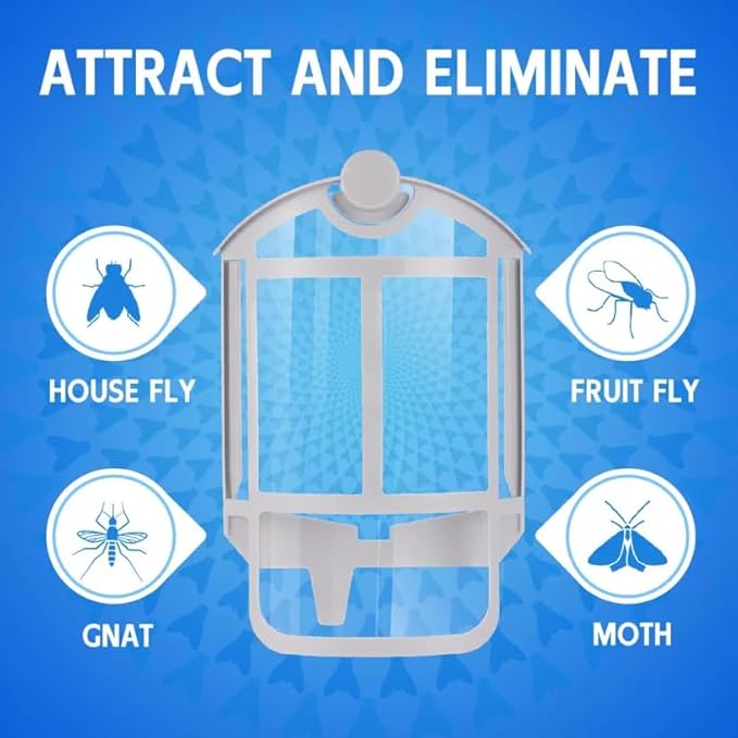 Zevo Indoor Flying Insect Trap Refills – 4 Refll Cartridges – Continuous Protection Against Flies, Fruit Flies & Gnats