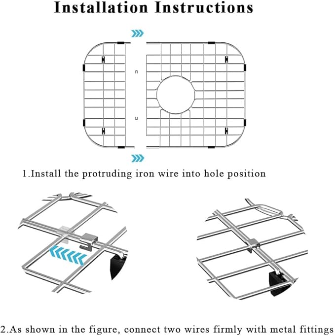 Sink Grid Protector, 18" Bottom Sink Grates, Sink Protector with Corner Radius, Kitchen Sink Protector Center Drain Hole, Sink Steel Bottom Grid -18"L X 13.4"W
