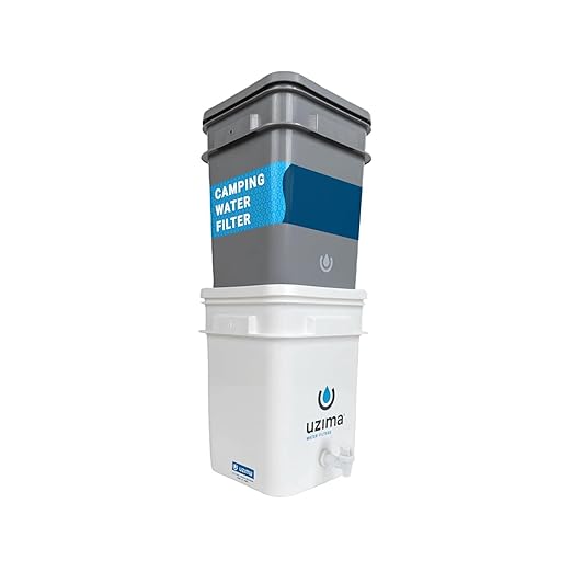 Uzima UZ-2 Camping Water Filter and Drinking Water Filter System, Portable Camping Essentials Purification Gear for Glamping, Hiking, and Hunting Essentials