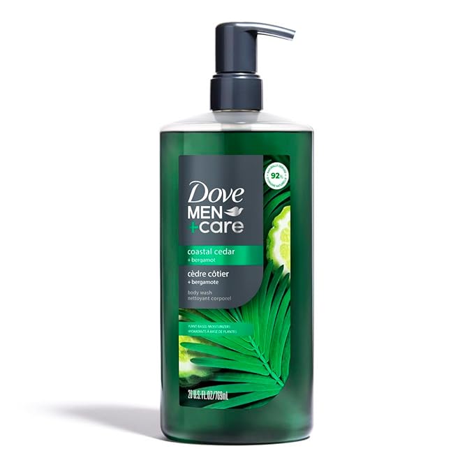 DOVE MEN + CARE Body Wash Coastal Cedar & Bergamot Plant-Based Moisturizing Body Wash for Men, 26oz