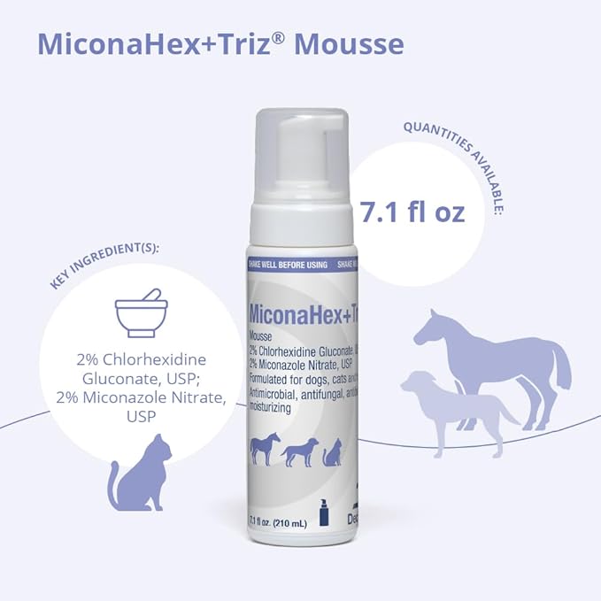 MiconaHex+Triz Mousse for Dogs, Cats and Horses, 7.1 oz