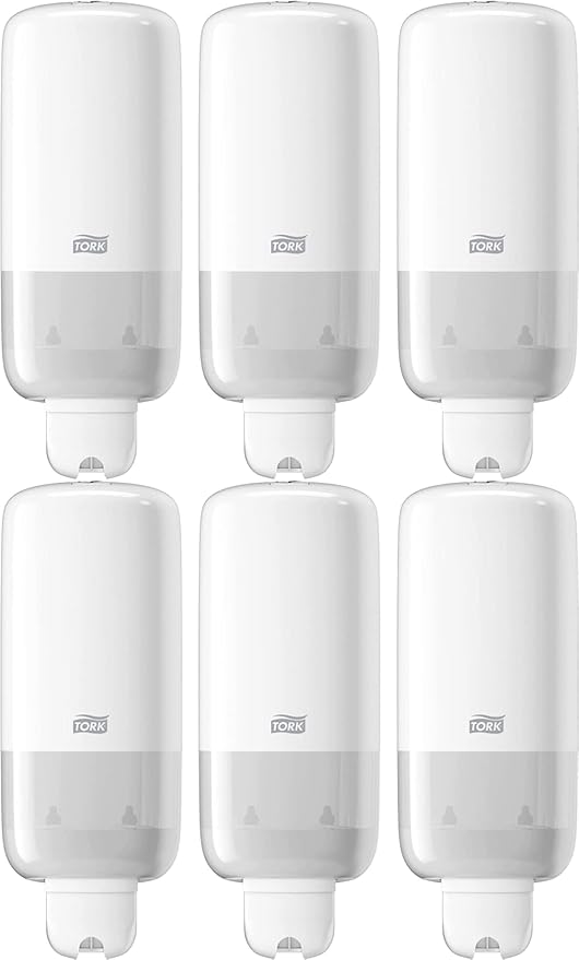 Tork Liquid Skincare Dispenser, White S1 System Compatible, for Soap, Sanitizer 6 x 1 Pack (570020A)