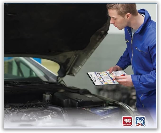 General Motors Multi-Point Inspection Form – GM Vehicle Checklist – 3-Part Carbonless Edge-Glued Pad – White, Canary, Pink – 8.5"×11" Auto Service Form - Pack of 500