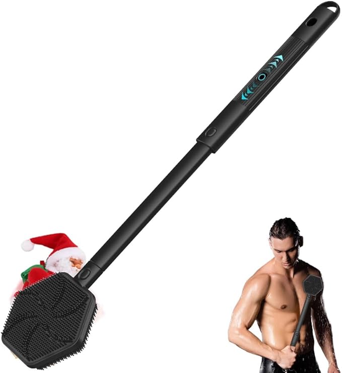 Back Scrubber for Shower, 24in Adjustable Handle Body Brush, Double Sided Shower Brush for Shower Exfoliating and Massage Can Produce Rich Foam, Long Handle Back Scrubber for Men （Circular）
