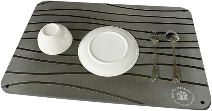 Diatomaceous Earth Dish Drying Mat with Non-Slip Stainless Steel Feet - 16 L x 12 Inch Odorless, Quick Drying Stone Mat for Kitchen Sink - Heat Resistant, Super Absorbent Dish Drying Stone