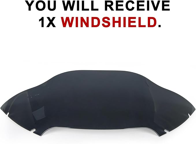 PSLER 8" Wave Windshield Wind Splitter - Road Glide Windshield Motorcycle Accessories for Touring Road Glide FLTR(Smoke)