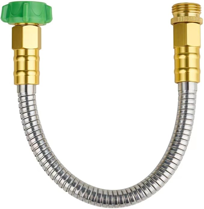 SKYWARD 304 Stainless Steel Short Garden Hose 1 ft with Female to Male Metal Connector, Anti-Leakage, Flexible & Lightweight Kink Free Water Hose, Easy to Use & Store (1ft)