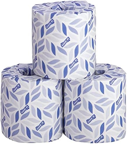 Genuine Joe Embossed Bath Tissue, 2-Ply, Septic Safe, Individually Wrapped, 4.5" x 3.75", 500 Sheets/Roll, 96 Count