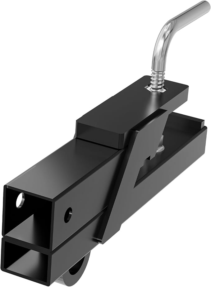 Clamp-On Tractor Bucket Hook Receiver Adapter with Quick Attach Receiver with Chain Hook for Lifting and Carrying Ring, 2" Receiver 1100 LB Towing Capacity, Compatible with 2" Front Bucket Lips