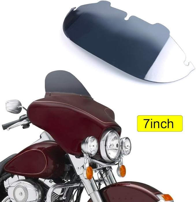 WYNMOTO Smoke 7" Windshield Windscreen Compatible for 96-13 Harley Davidson Touring Electra Glide Street Glide Tri Glide FLHT FLHTCU Ultra Classic Glide FLHX FLHTK Tri Glide 1996-2013 (Tint)