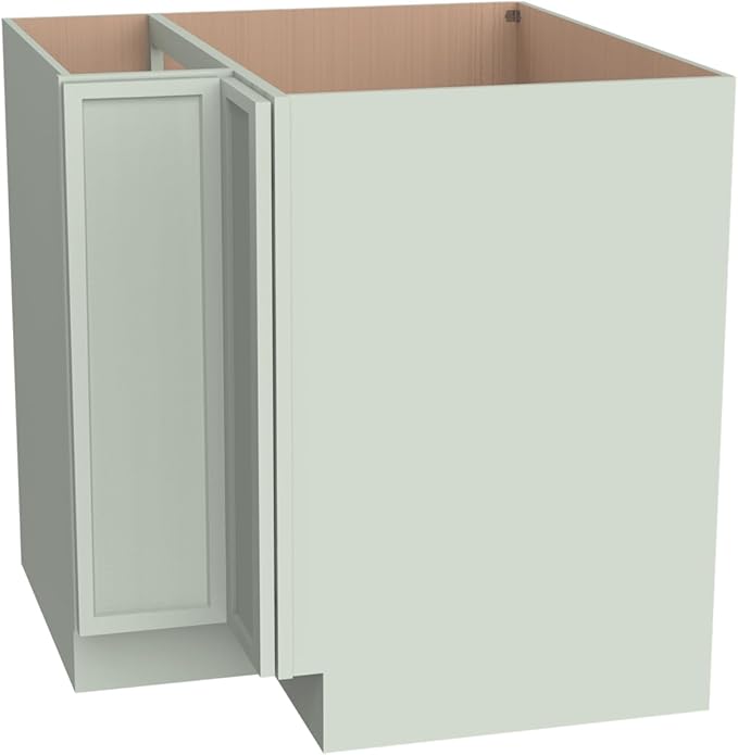 Kitchen Lazy Susan Corner Base Cabinet with Adjustable Shelf, Soft-Close Hinges, Solid Hardwood & Plywood Construction,Space-Saving RTA Storage Solution (NT-Jade Green, 33" W x 24" D x 34.5" H)
