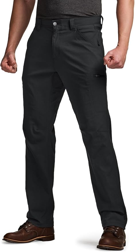 CQR Men's Vent Stretch Pants, Quick Dry Lightweight Casual Cargo Pants, Water Resistant Straight-Fit Utility Work Pants