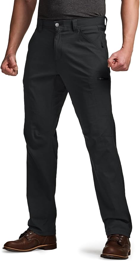 CQR Men's Vent Stretch Pants, Quick Dry Lightweight Casual Cargo Pants, Water Resistant Straight-Fit Utility Work Pants