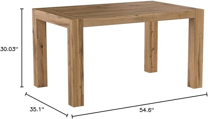 Mobili Fiver, Iacopo Extendable Dining Table, 55,1(86,6) x35,4 in, Rustic Oak, for 6-10 People, Expandable Dining Table for Kitchen, Living Room, Italian Furniture
