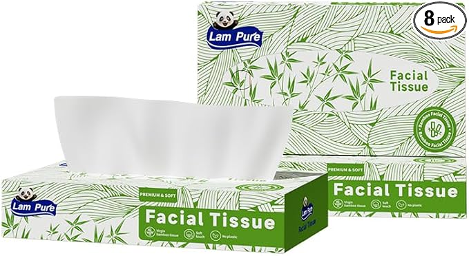 tissues 80 Tissues per Box,3-Ply tissue paper facial tissue 8 square boxes of bulk facial tissues Applicable to Dining room bedroom