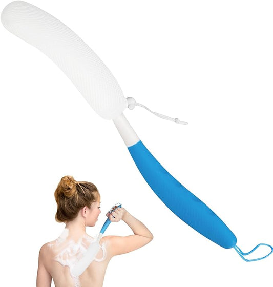 Long Handled Shower Brush, Non-Slip Long Handle Bath Brush, Back Body Brush Gentle Exfoliating and Lather Well Deep Cleansing Long-Lasting for Body