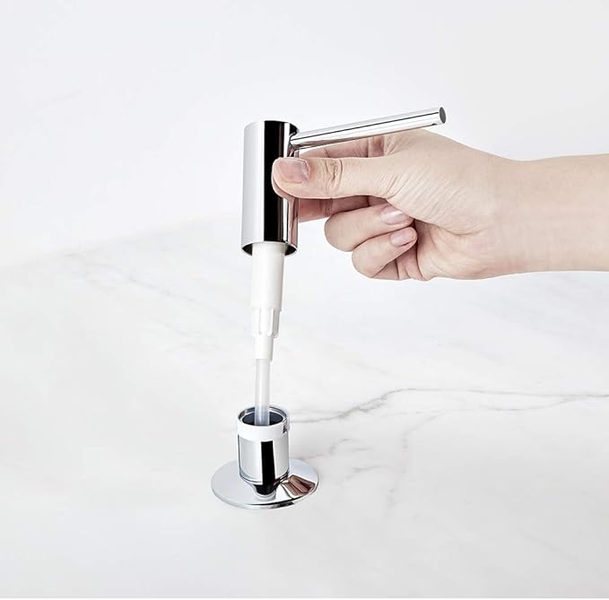Samodra Sink Soap Dispenser, Metal Pump Head Liquid Lotion Countertop Kitchen Bathroom Soap Dispenser with 12 OZ PET Bottle