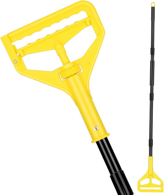 Commercial Mop Handle Heavy Duty,58" Industrial Mop Stick,Wet Mops Head Replacement Holder for Professional/Industrial Floor Cleaning, Yellow