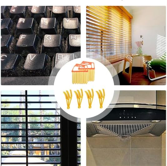 6pcs Window Venetian Blind Cleaner Duster Tool, Include 4pcs 7 Finger Blind Duster Brush & 2pcs Shutter Cleaner Brushes, Air Conditioner, Wood & Vinyl Blinds,for Blinds Air Conditioner Vent Keyboard