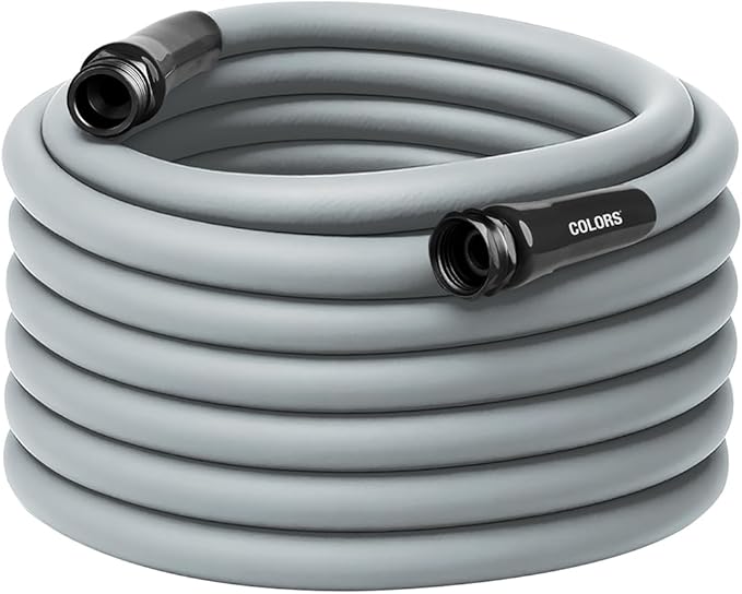Flexzilla Colors Garden Hose 5/8 in. x 75 ft., Lightweight All-Weather Water Hose, Durable and Flexible, Leak-Free Connections, Slate Gray