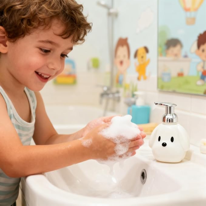 Soap Dispenser with Pump 10.1OZ Plastic Dog Foaming Bottle for Shampoo & Hand Soap Bubble Lotion Bottle for Bathroom & Home