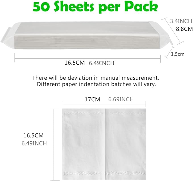 Car Tissue Refill, 12 Packs 600 Sheets, Disposable Soft Facial Tissues, Travel Size Pack for Car Visor Tissue Holder or Purse, 50 Sheets per Pack