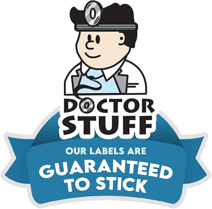 Name Alert Label for Patient Identification Risk 1-1/4” x 5/16” Fluorescent Red Black Text Doctor Stuff 500 Stickers/Roll Permanent Adhesive Boxed