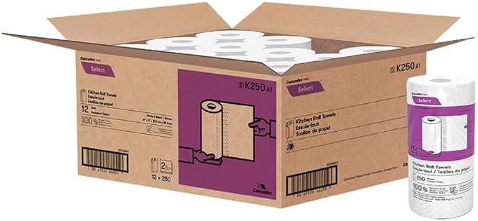 Cascades PRO Select Kitchen Roll Towels, 2-Ply, 8 X 11, 250/roll, 12/carton