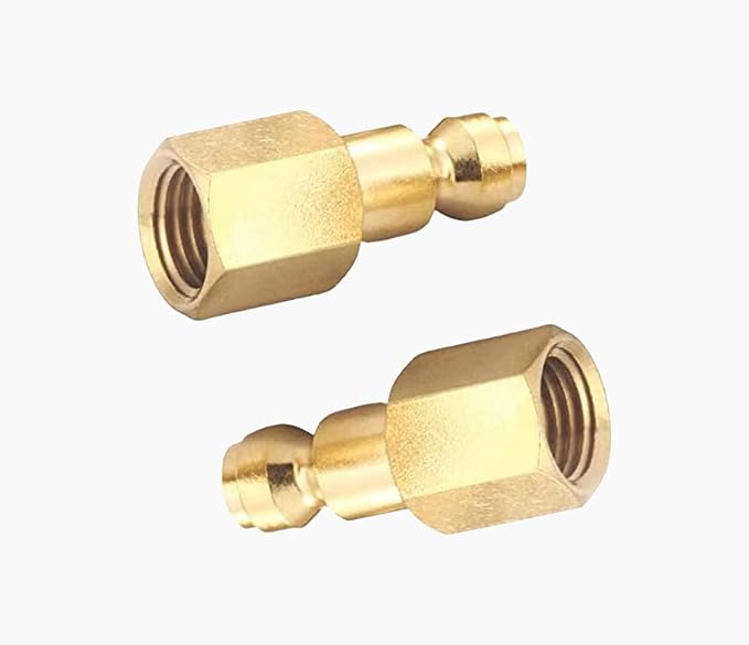 Coupler and Plug Kit (7 Piece), Automotive Type C, 1/4 Inch NPT, Solid Brass Quick Connect Air Fittings Set