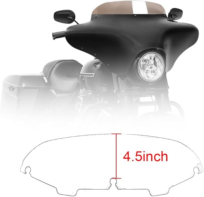 WYNMOTO 4.5" Tint Windshield Windscreen Compatible for 1996-2013 Harley Davidson Touring Street Glide Electra Glide FLHT FLHTC FLHX 96-13