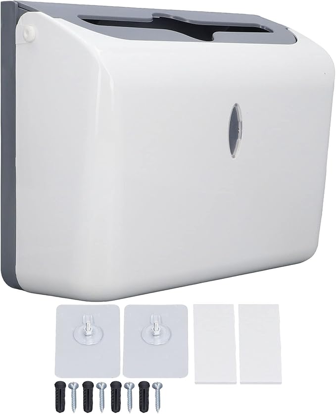 Acouto Wall Mount Towel Dispenser Towel Dispenser Wall Mounted Safe Sturdy ABS Glossy Corner Bathroom Holder Bathroom Toilet Commercial