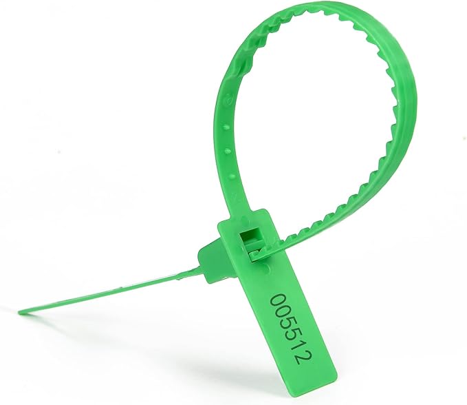 Heavy Duty Plastic Self Locking Tamper Evident Shipping Security Straps 337 mm 13.2" (100 Green)